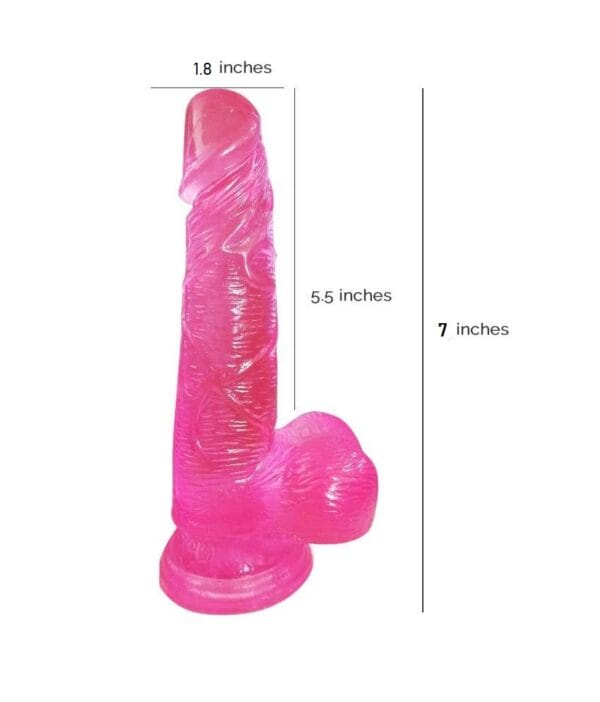 7 Inch Pink Jelly Transparent Dildo